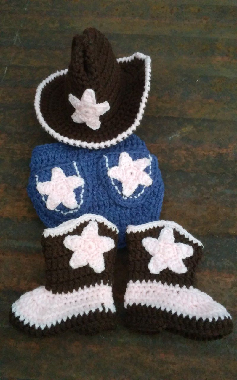 Handmade cowgirl baby outfit.
