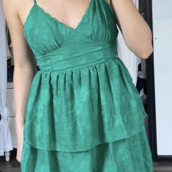 NWT Wild Fable Green Ruffle Tiered Shirt size LARGE Adjustable Strap
