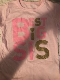 Best big sis girls 5T short sleeve shirt