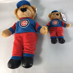 2002 Chicago Cubs Good Stuff Plush Fan Teddy Bear Lot of 2