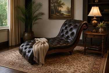Leather chaise lounge