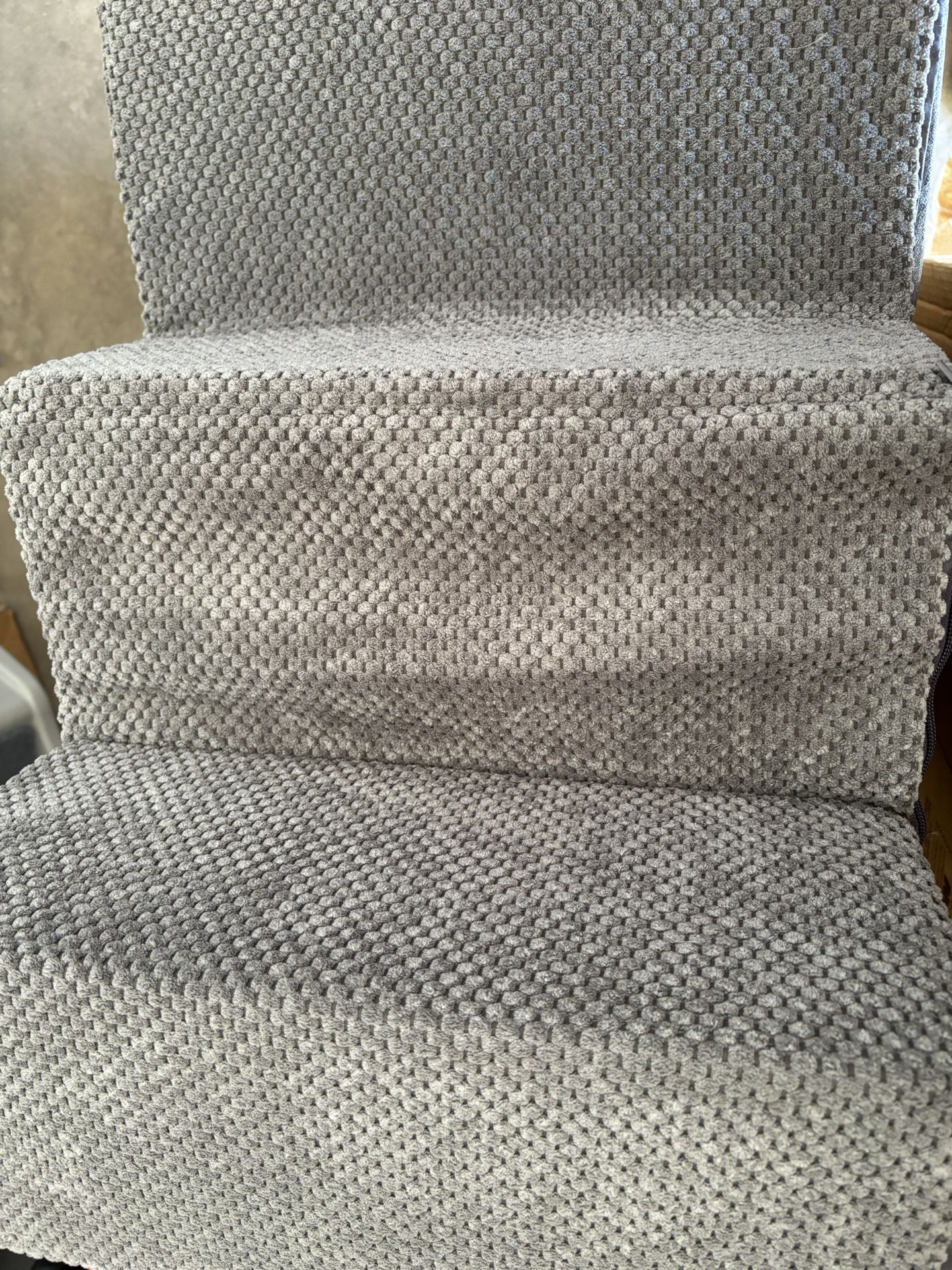 Gray Extra Wide 3 Step Pet Stairs