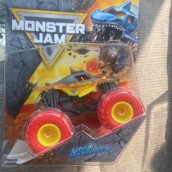 2026 MONSTER JAM SERIES MONSTER TRUCK - GALAXY BODY Orange TIRES MEGALODON 1:64