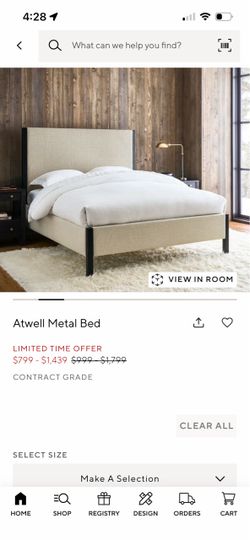 Pottery Barn Atwell Queen Metal Bed