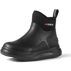 HISEA Women's Rubber Rain Boots Waterproof Lightweight Ankle Short Chelsea Boots for Women Durable Insulated Mud Booties for Outdoor Garden Work size 
