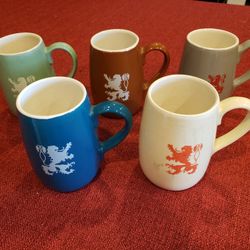 Set Of (5) Vintage Porcelain  Coors Beer Mugs For Sale