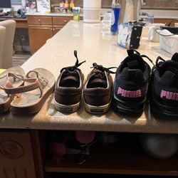 Pumas $10, Brown Shoes $10, Sandals $5