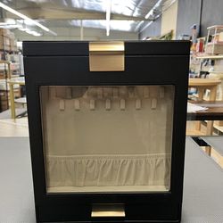 SONGMICS Jewelry Box with Glass Window 5-Layer Organizer w/ 3 Side Drawers - Black