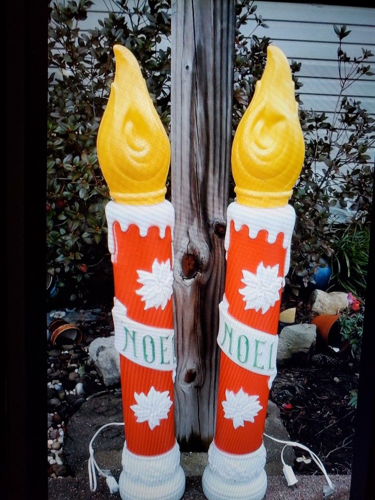 Candles=2/ Blowmold/Vintage