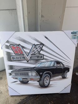 1966 Chevrolet Chevelle SS canvas wall decor