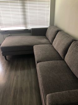 Gray Cosmos Modern Sectional Sofa with Left Chaise 