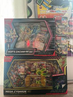 Zygarde-EX Premium Collection, Hop's Zacian ex Box, and Booster Bundles