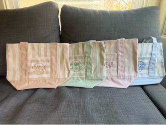 Striped Pastel Mini Canvas Bags