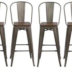 4 Rustic Barstools