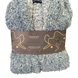 Adrienne Vittandi Hooded Robe Blue