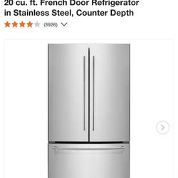 KitchenAid 20 cu. ft. Counter-Depth French Door Refrigerator with Interior Water Dispenser
