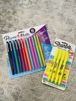 New Paper Mate pen/class 12ct + Sharpie Highlighters 4ct