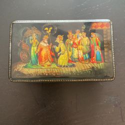 Russian Hand Painted Oven Heated Art Box