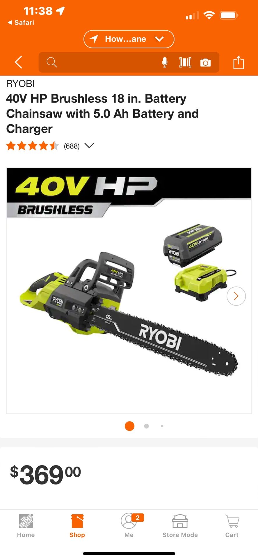 40V HP Brushless 18 in. Chainsaw