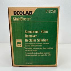 Ecolab®️ StainBlaster Sunscreen Stain remover Reclaim Solution 45LB- Box (contact info removed)