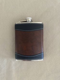 8oz Leather Stainless Steel flask 