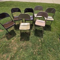 Seven metal chairs are available for purchase at a price of $25.