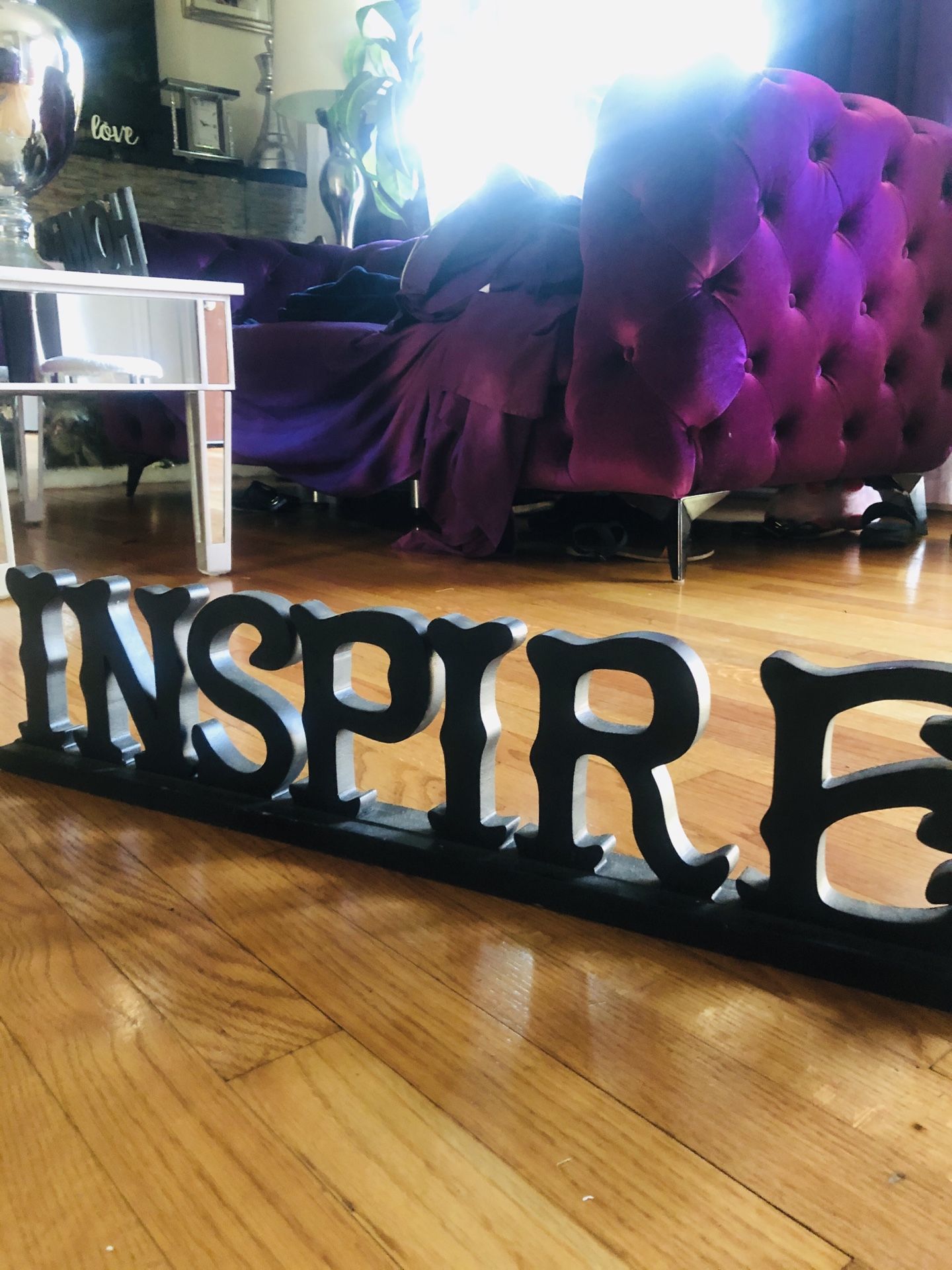 Black decor sign