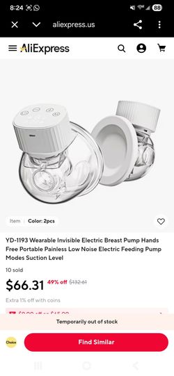 Wearable Invisible Electric Breast Pump Hands Free Portable Painless Low Noise Electric Feeding Pump Modes Suction Level