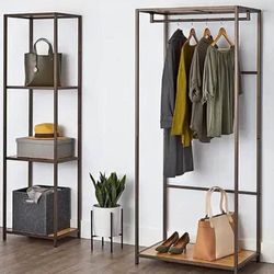TRINITY 45x20x72 MODULAR BAMBOO CLOSET ORGANIZER, 2-PIECE SET, BRONZE ANTHRACITE