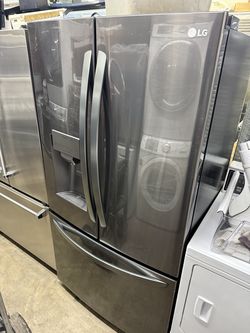 LG ThinQ  French door black stainless steel counter depth