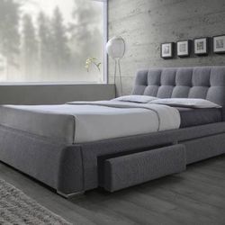 Modern Upholstered Queen Bed with 4 Storage Drawers ONLY $699!   New!