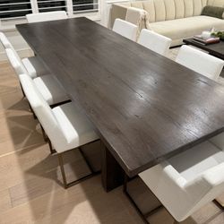 RH Reclaimed Wood 9ft Dining Table And Emery Chairs Set