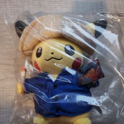 Pokémon Center × Van Gogh Museum Pikachu Plush - 7 ¾ In. - NEW FACTORY SEALED