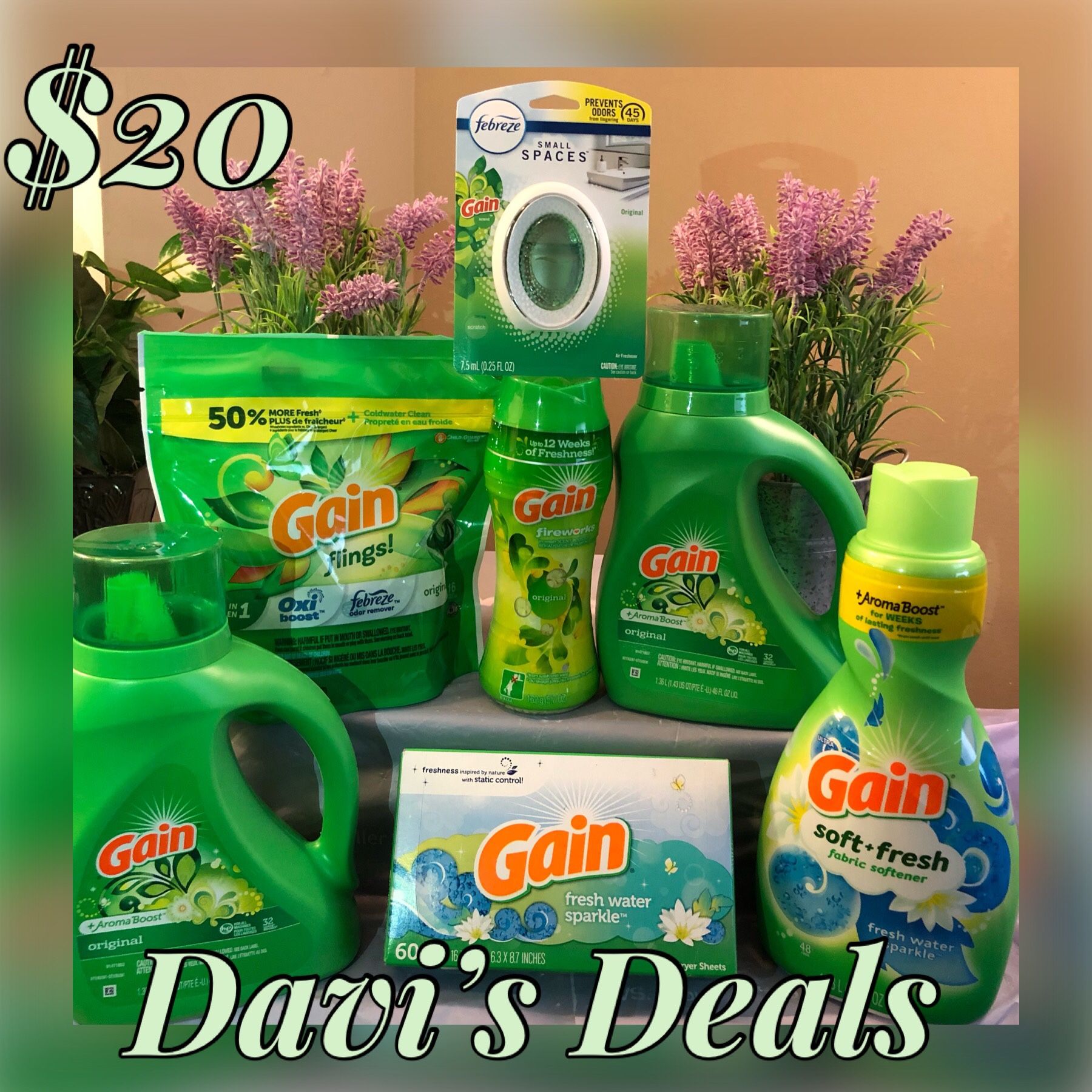 $20 Gain Original + Sparkle Laundry Care Bundle
