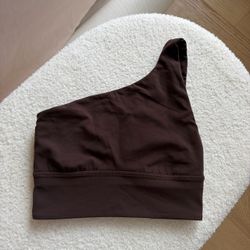 Brown Lululemon one shoulder tank top/ sports bra
