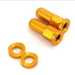 Gold CNC Billet Valve Cap Rim Lock Cover Nut Washer Kit Fit Motorcycle Dirt Bike