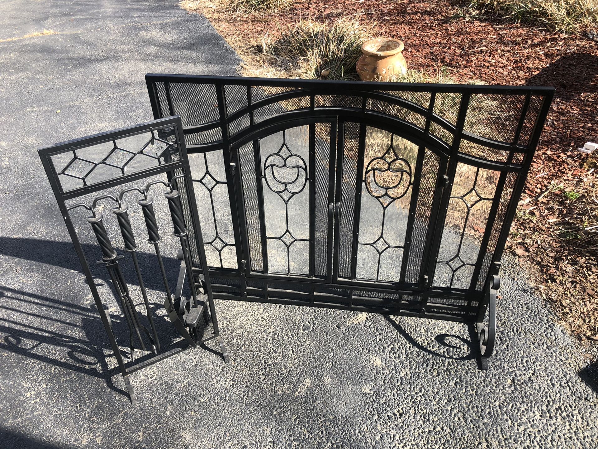 Fireplace cover, matching tools