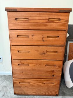 This End Up tall dresser 49” x 24” x 30” natural solid line wood