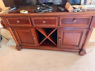 Cherry Wood Buffet with Wine Rack
