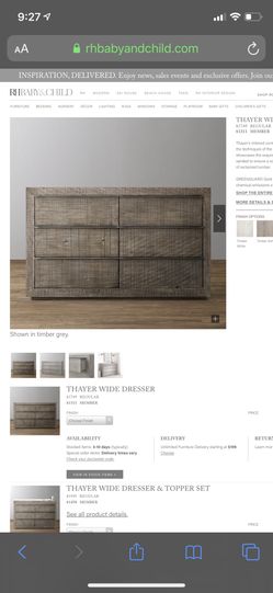 Restoration hardware Thayer wide dresser