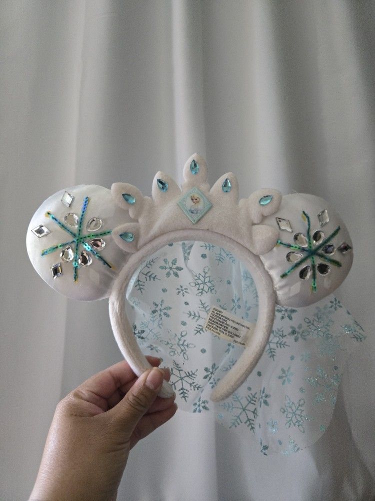 Disney Frozen Elsa Minnie ears headband with veil