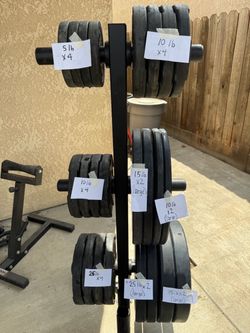 Barbell plate stand