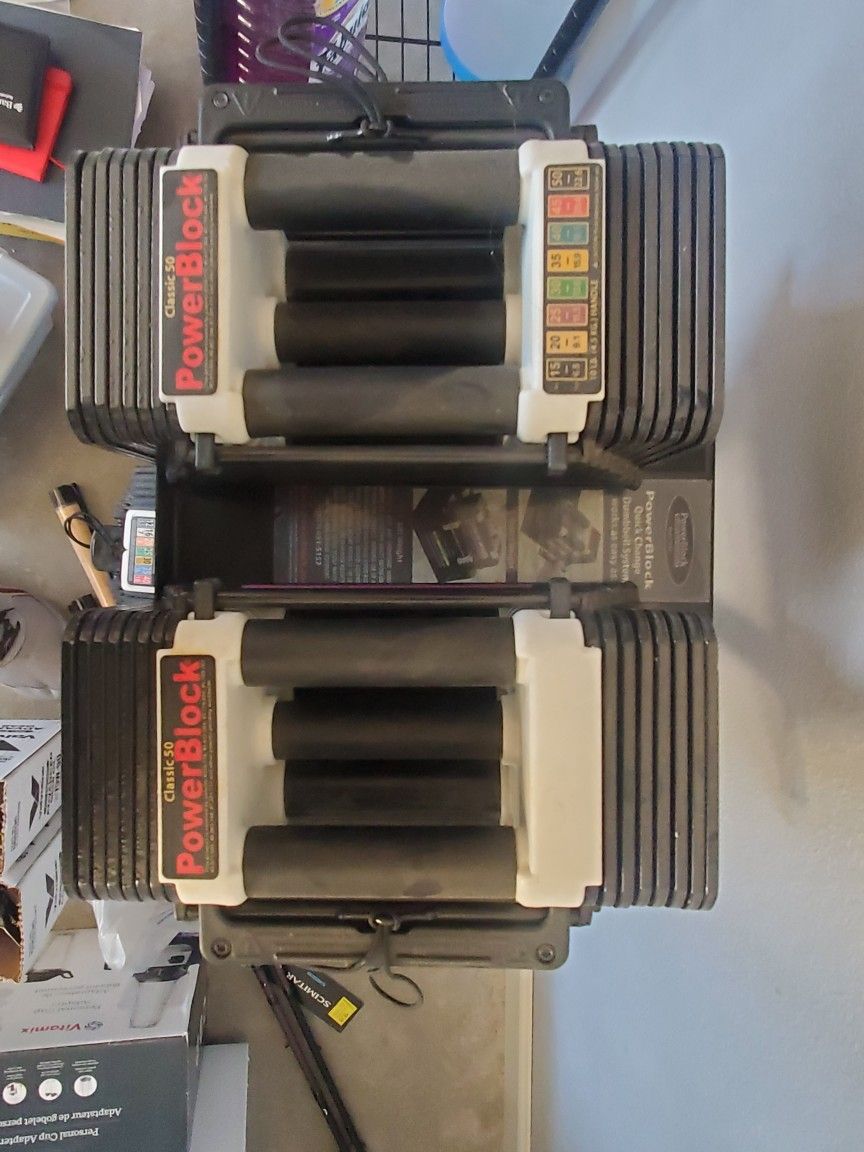 50 lb PowerBlock Dumbells