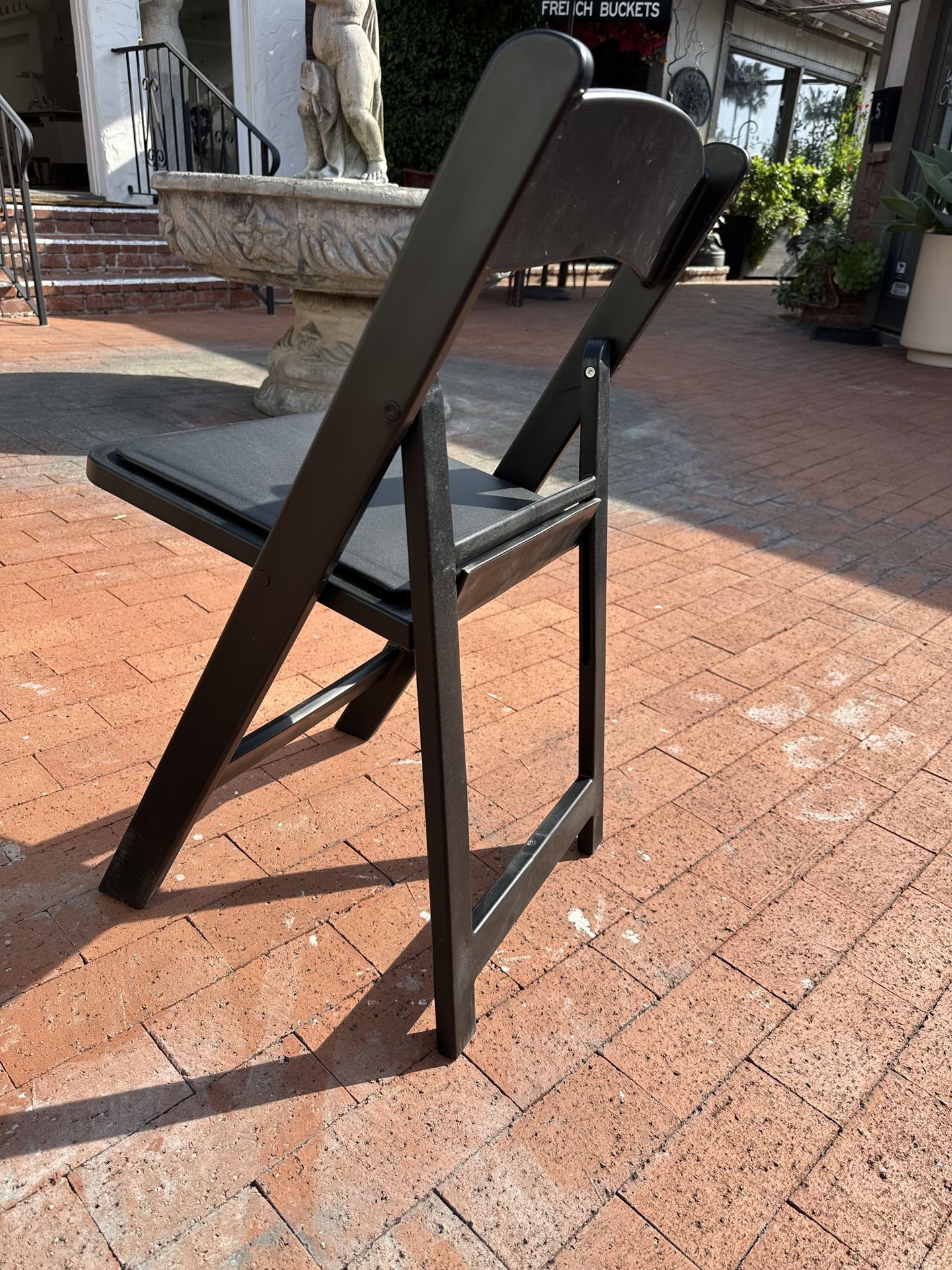 30 Black Resin Stackable Folding Chair