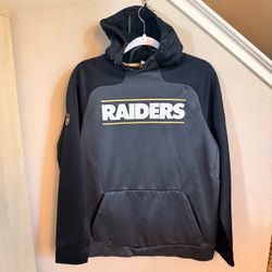 Sz M Men Raiders Nike Therma-FIT NFL Raiders Pullover Hoodie Sweatshirt