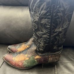 Vintage Mens Rainbow Python Snakeskin Boots Sz 9