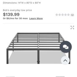 Simple and Atmospheric Metal PlatformStorage Space Under The Bed Heavy Duty Frame Bed, Durable Queen Size Bed Frame