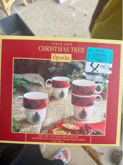 NEW Spode Christmas Tree Set of 4 Mugs – Only $4! 🎄