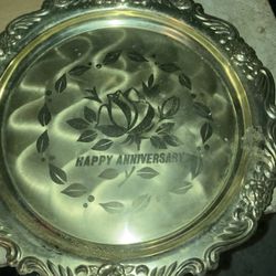 Vintage Brass Anniversary Plate 
