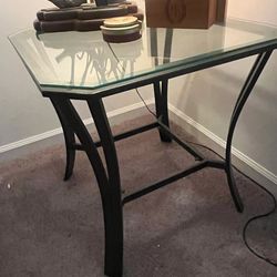 Glass top table (pair)